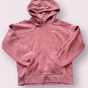 FILA Pink Hoodie Soft Cotton Pullover Size M